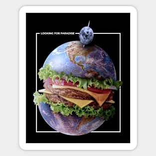 Planet earth hamburger food Sticker